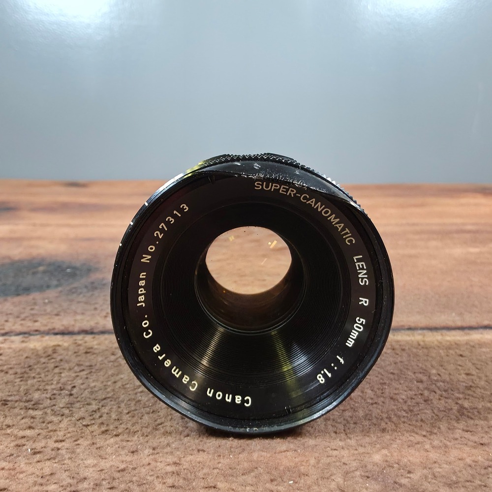 Canon Super-Canomatic Lens R 50mm f1.8 Black Good Dented Rim Vintage